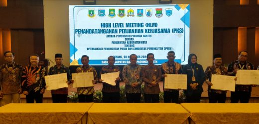 Optimalkan Pendapatan Daerah, Pemprov Banten dan Kota Cilegon Tandatangani PKS Pajak Kendaraan