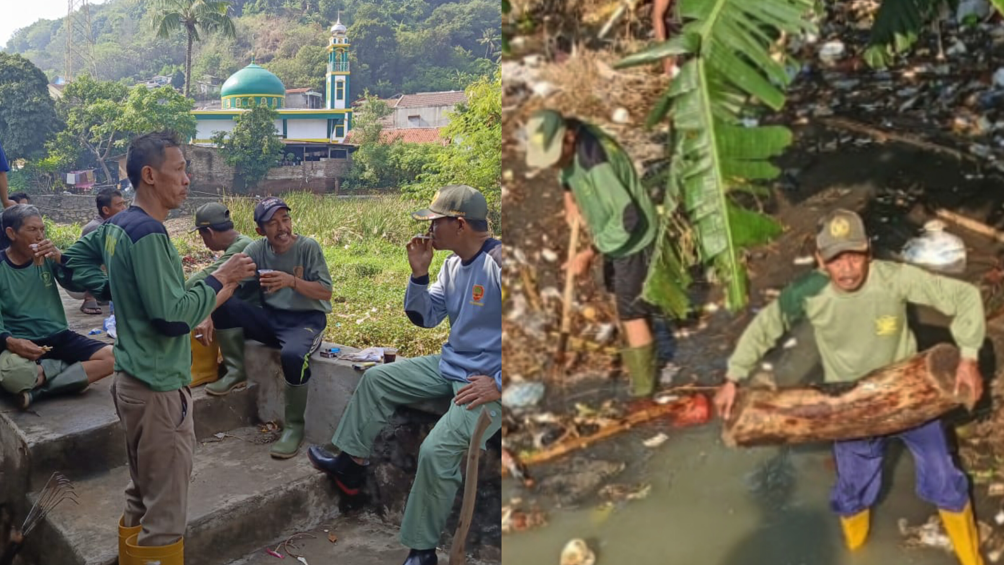 Atasi Banjir di Tamansari Cilegon, Pasukan Ijo Lumut Bersihkan Sampah Kali yang Mampet