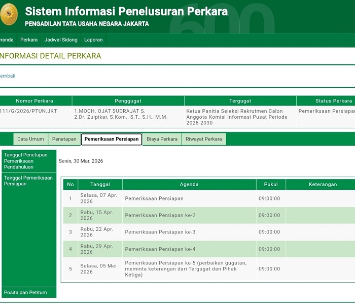 Akan Dimintai Keterangan, PTUN Jakarta Panggil 63 Peserta Seleksi Calon Anggota KI